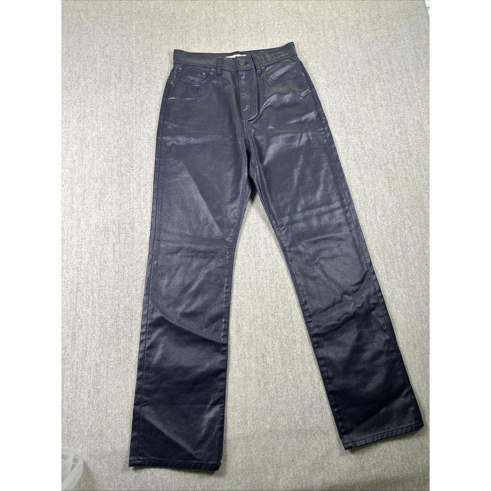 Madewell 90s Straight Jeans Womens 26 Midnight Blue Foil Coated Denim